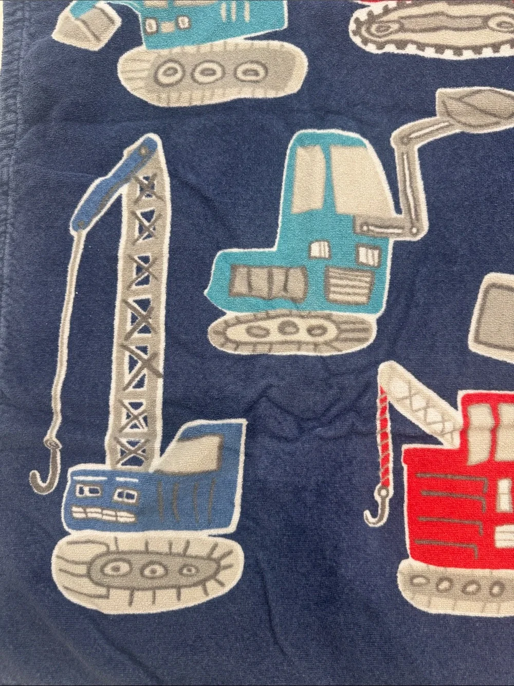 Pottery Barn Kids Blue Construction Vehicle Hooded towel - personalized Henry
